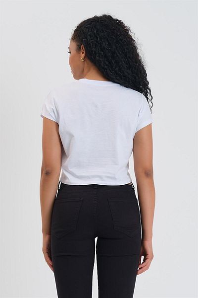 VENA Μπλουζάκι Olivia Crew Neck Gathered Detailed - Λευκό
