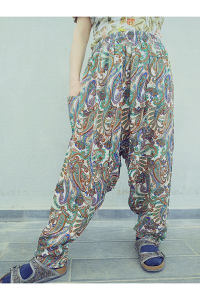 hoaryage Viscose Pressed Fabric Floral Patterned Pocketed Shalwar 100% Cotton Size 36-50