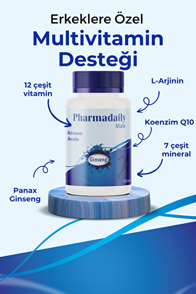 Pharmadaily Male 30 Tablet (erkekler Için Multivitamin Ve Mineral Desteği)