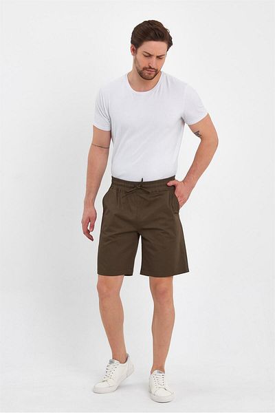 VENA Σορτς Alfred Beli Elastic Waist Gabardine - Χακί