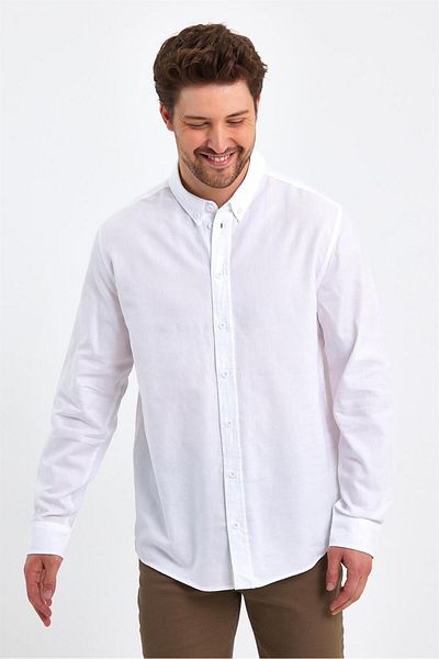 VENA Ανδρικό πουκάμισο Oxford Regular Fit - Λευκό