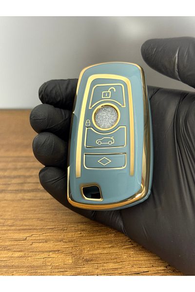 Luxe Aksesuarr Bmw Smart F30 F32 F10 F20 Compatible 4 Button Protection Key Control Silicone Nano Case Gray Color