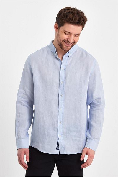 VENA Cămașă din in Nicolas Regular Fit - Albastru