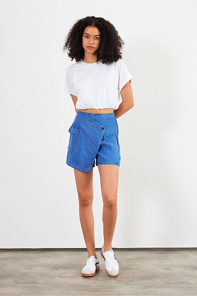 VENA Fustă de damă Kelly Med Blue Lyocell Jeans Shorts