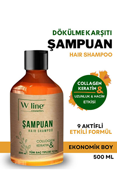 wline Dökülme Karşıtı Collagen & Keratin Bakım Şampuanı 500 ml