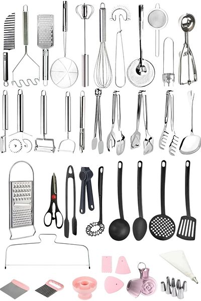 Mirilliahome 40 Piece Ladle Economical Kitchen Utensils Cake Set Serving Tongs Set Dowry Set Kitchen Set