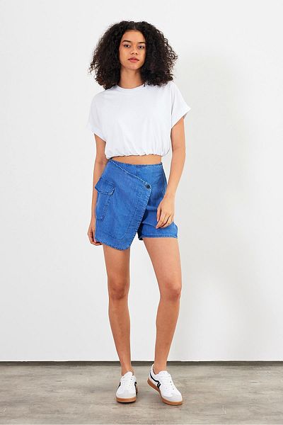 VENA Fustă de damă Kelly Med Blue Lyocell Jeans Shorts