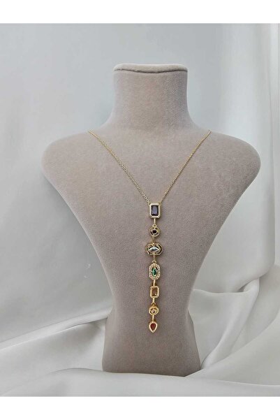 Zivazer Store Kadın çelik kararmaz renkli Y kolye