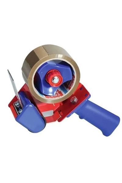 Tesa Tesa Manual Dispenser, 50 mm/120 Meters, Red/Blue + Adhesive Tape, Brown