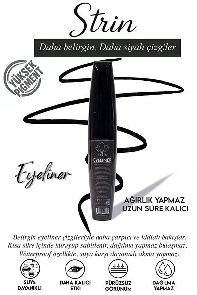 strin cosmetic Eyeliner Intense Black Waterproof Fine Tip Eye Pencil 4 ml