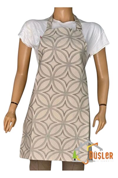 DÜŞLER EV TEKSTİLİ مريلة مطبخ منقوشة كريمية