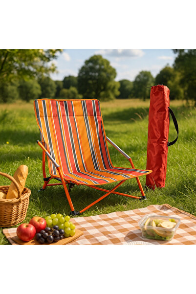 İthal Kırmızı Plaj Kamp Piknik Bahçe Sandalyesi