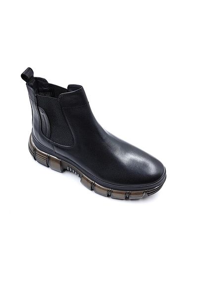 MARCOMEN - Genuine Leather Sports Sole Black Men's Chelsea Boots
