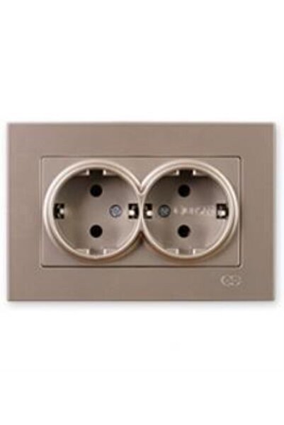 Günsan Eqona İkili Topraklı Priz, M.Bej