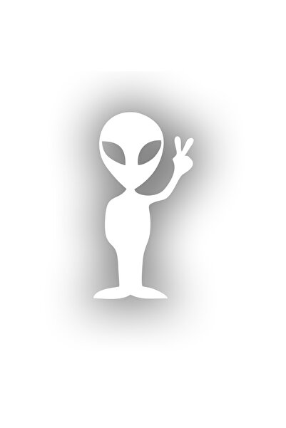 Reysa Tasarım Alien Car Sticker 17X17 cm White