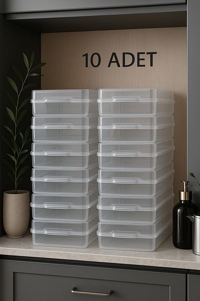 MissClean (10 Pieces) Women's Shoe Box Transparent Shoe Organizer Storage Box Organizer Travel Type