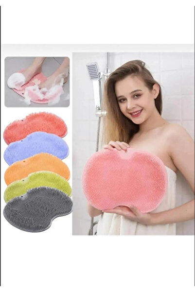 Askımo Vantuzlu Silikon Banyo Fırçası Ayak Masaj Pedi Sırt Kesesi Vücut Yıkama Lifi Kaşıma Kaşınma Bakım