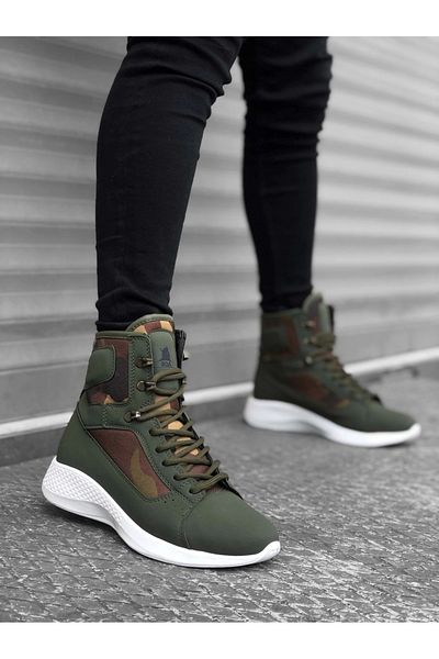 modalem Ba0600 Lace-up Khaki Camouflage Short Boxer Unisex Sports Boots