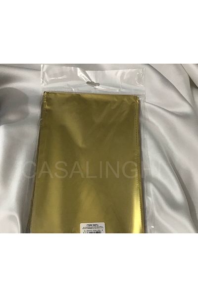 bisaccia 10-Piece Gold Luxury Gift Package Metalized Gold Bag with Tape 15x25 Cm