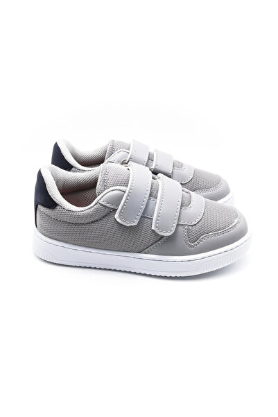 KU&PA SHOES Burber Mesh Çocuk Sneaker - Gri - 6002 - 34