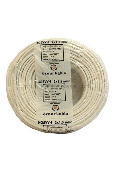 ÖZNUR TTR 2x1,5 Mm Kablo Beyaz 100 Metre