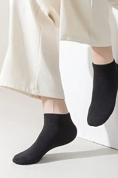 Esinti Economical Pack of 10 White Black Women Men Unisex Sports Booties Socks
