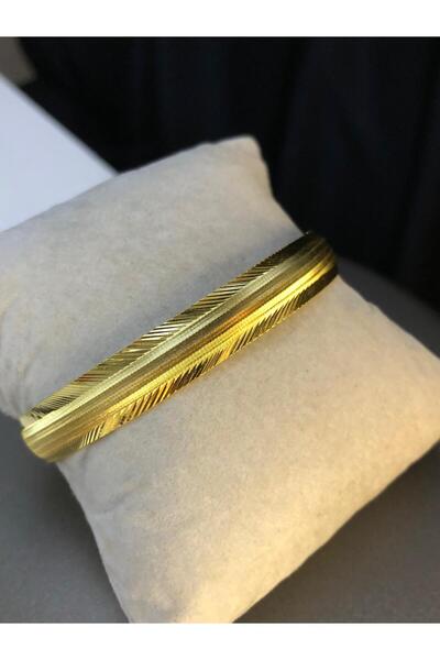 vogutima Kadın Altın Kaplama Bilezik - 10mm Şarnel Model 24 Ayar Kaplama • Düğün • Nişan • Söz Takı