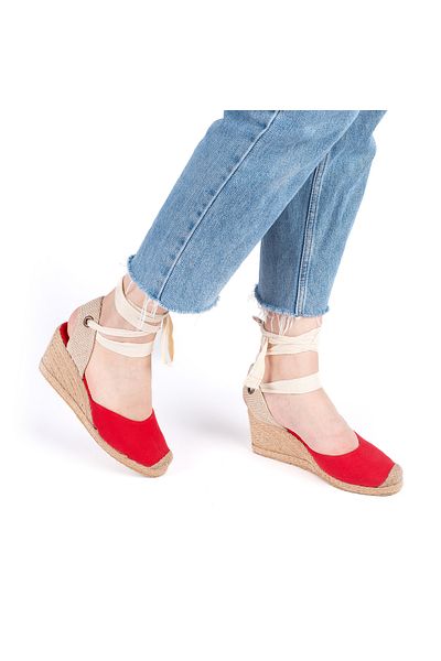 Star Tombis Real Handmade Drawstring Espadrille Wedge Heel Linen Espadrille Handmade