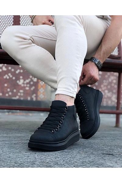 aradimtaradim Wagoon Wg032 Charcoal Lace-Up Sneakers Half Ankle Boots