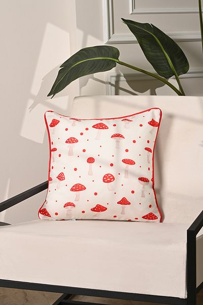 DECO Κάλυμμα μαξιλαριού με μοτίβο κόκκινο μανιτάρι - 43x43cm