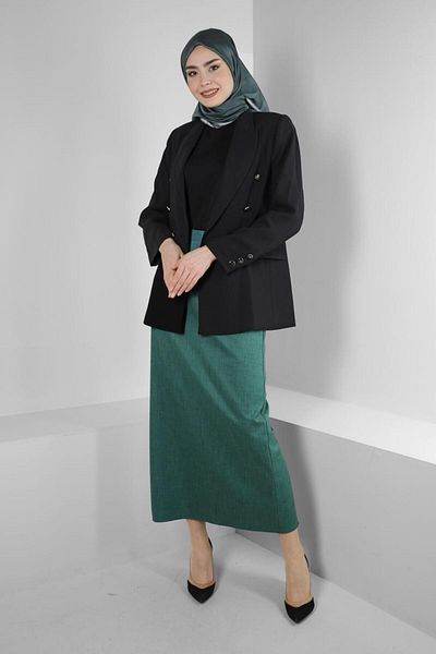 Alvina Straight Cut Hidden Slit Skirt 60419