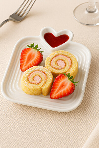 EvimizSepette Atıştırmalık Tabağı Kalp Şekilli Tatlı , Meyve , Kahvaltı Tabağ...