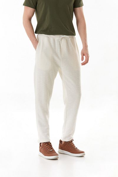 Fulla Moda Παντελόνι Jogger με κορδόνι με δεμένη μέση