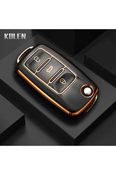 Choice حافظة سوداء اللون مصنوعة من مادة TPU وغطاء وحامل مفاتيح السيارة لسيارة...