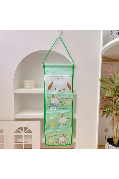 Miniso Pochacco Creative Kawaii Girl Sanrioed Wall Hanging Storage Bag Cartoon Kuromi Cinnamoroll Multi-com