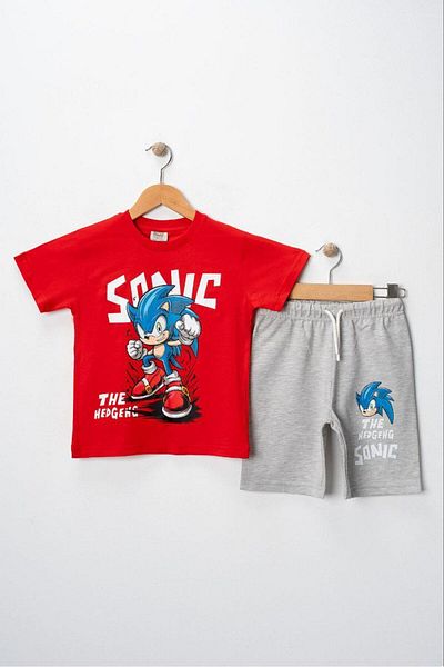 2kids2mom Set de îmbrăcăminte pentru băiat cu model de caractere și pantaloni scurți