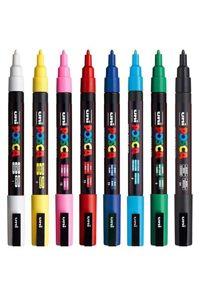 Uni Set of 8 Posca Poster Marker Pens - Anarenk Pc-3M