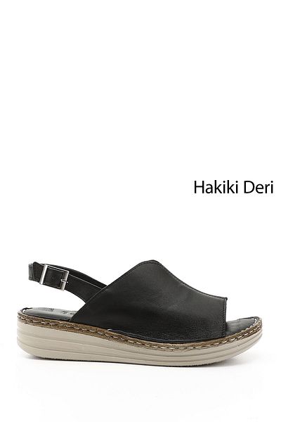 GÖNDERİ(R) Sandale confortabile din piele naturală cu toc pană pentru femei/fete