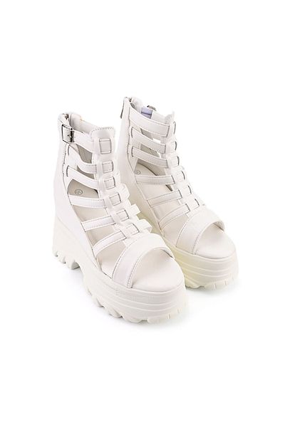 Tmall Women's Sandals, with Platform, Made of Eco-Suede Leather, sa11, white