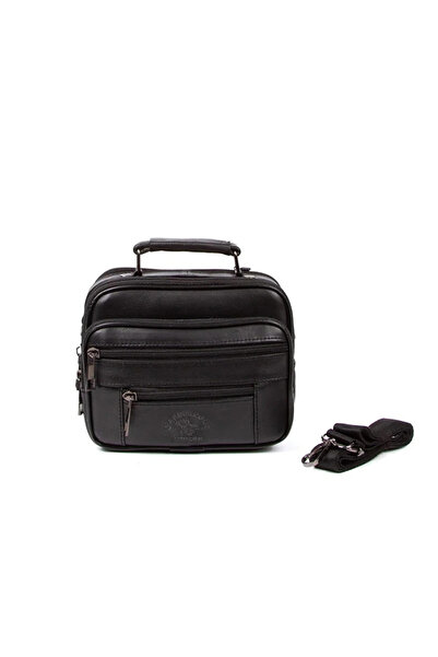 By Hakan Newish Polo 3005 Small Size Genuine Leather Case Men's Hand and Shoulder Bag Black