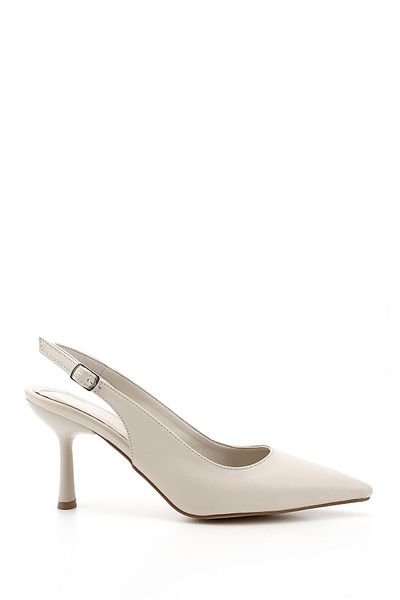 GÖNDERİ(R) Women / Girls Cream Pointed Toe Goblet Heel Slingback Shoes