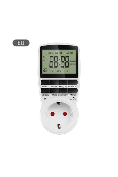 JUANJUAN Eu Type Digital Timer Switch Eu Programmable Electronic Timing Socket Us Uk Fr Au Plug Outlet Kitche