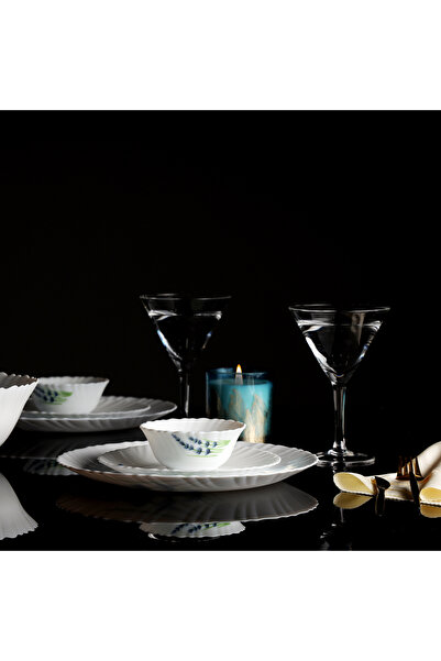 ROYALFORD 44pcs Opalware Dinner Set Elegant Floral Design Dishwasher Safe Freezer Safe Opal Dishes