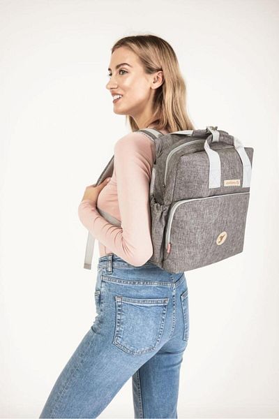 Colibro Geanta Bebelusi Rucsac Colibro POP pentru mama sau tata, atasabila de carucior, Gri