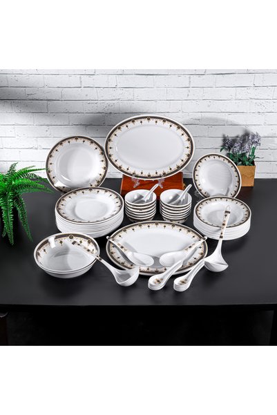 ROYALFORD 56pcs Melamine Dinner Set Rf12489 Dishwasher-safe And Freezer-friendly Food-grade