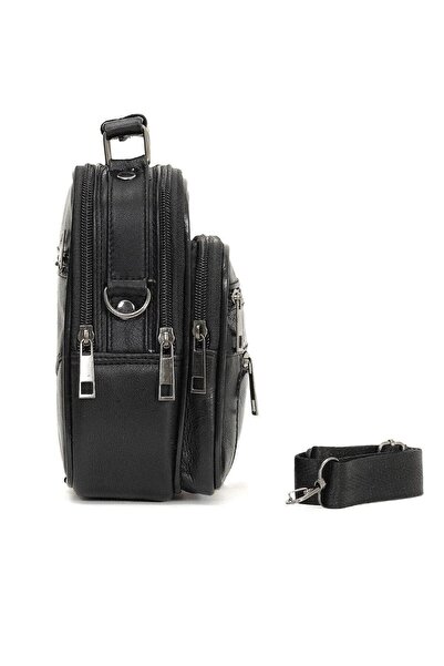By Hakan Newish Polo 3009 Small Size Genuine Leather Case Men's Hand and Shoulder Bag Black