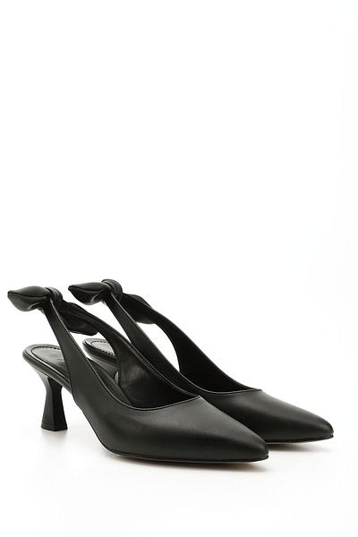 GÖNDERİ(R) Women / Girls Black Pointed Toe Goblet Heel Slingback Shoes