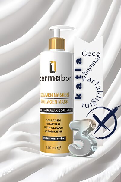 Dermabor Soyulabilir Kolajen Yüz Maskesi| Aloe Vera,C Vitamini,Betaglukan İçerikli Nemlendirici & Aydınlatıcı
