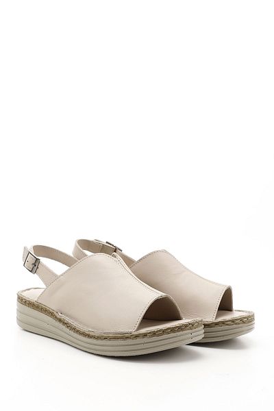 GÖNDERİ(R) Γυναικεία / Κορίτσια Μπεζ Wedge Heel Γνήσιο Δέρμα Comfort Σανδάλια