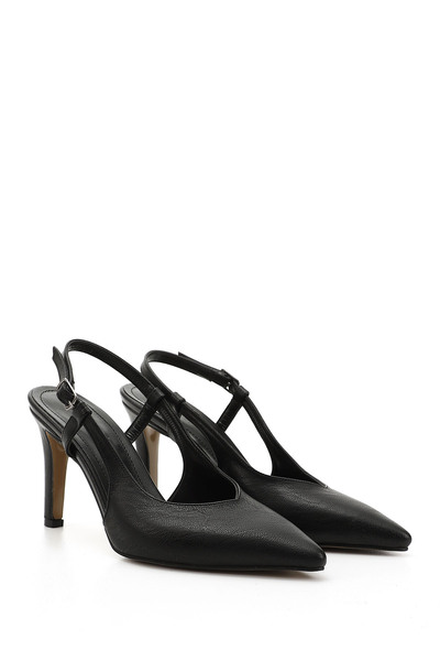 GÖNDERİ(R) Women/Girls Black Thin Heeled Slingback Shoes